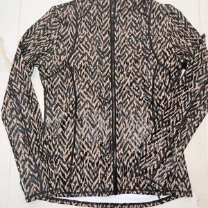Women’s (M) Printed Bomber Jacket - Black & Beige / fits like size 8-10